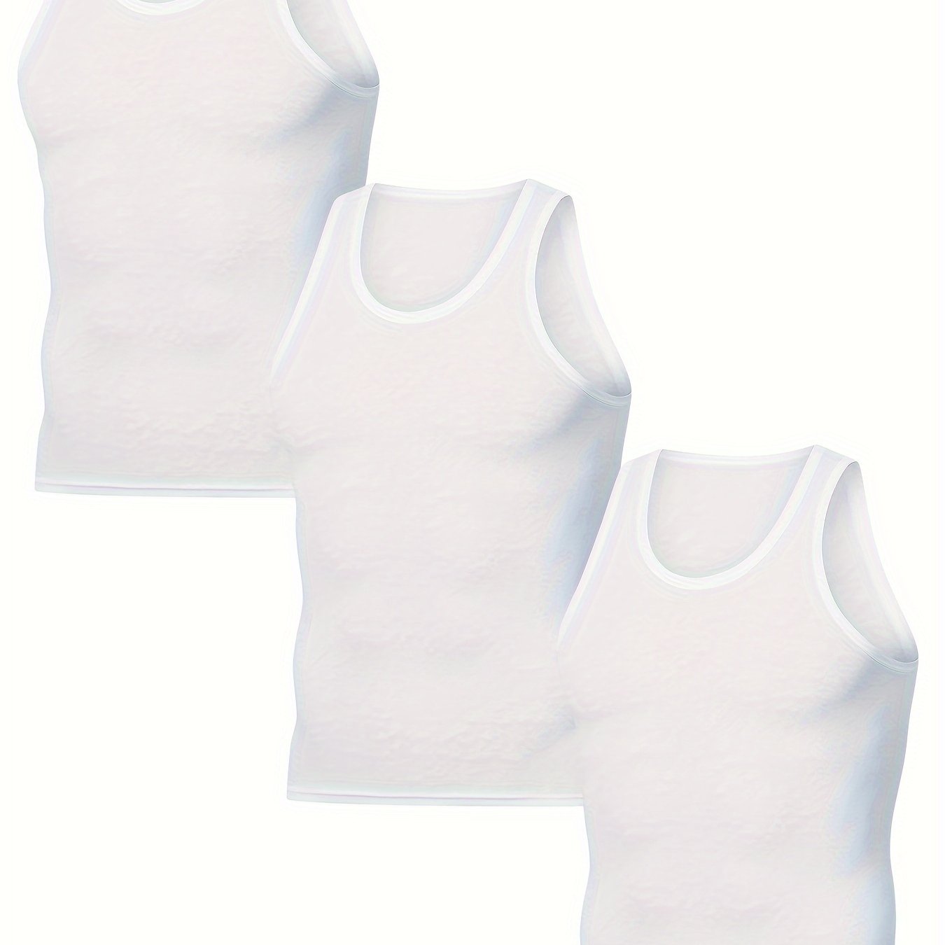 Men's slim fit tank top, thin, breathable, solid, sleeveless. Suitable for sports and basic wear.