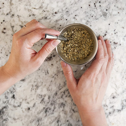 Set includes 8oz Yerba Mate cup, bombilla straw, and brush. Stainless steel vacuum tea cup with heat insulation. Perfect for gifting.