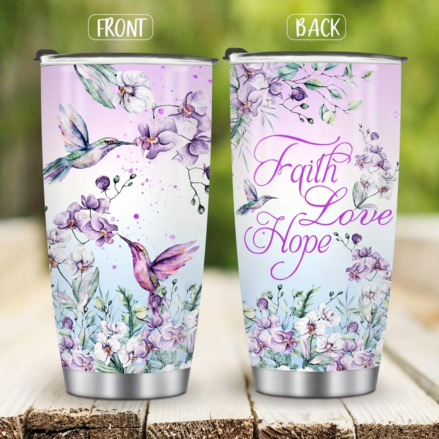 1pc Hummingbird Flower themed insulated coffee tumbler, ideal gift for Mother, Grandma, Mom, Sister, or Daughter on special occasions like birthdays or Valentine's Day.