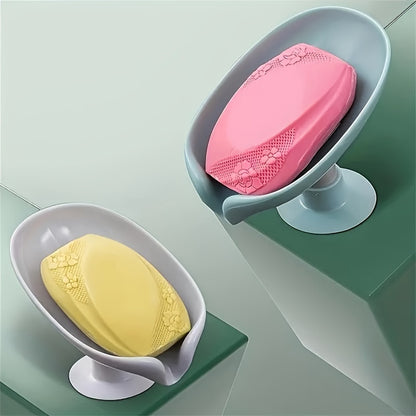 Suction cup soap holder for non-slip storage in bathroom. Water-resistant and does not require power.