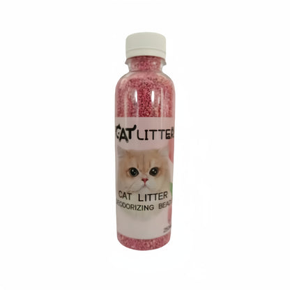 1 bottle of natural plant-based deodorizing beads with activated carbon granules for cat litter, eliminates odors and keeps pet environment clean and fragrant, suitable for cats.