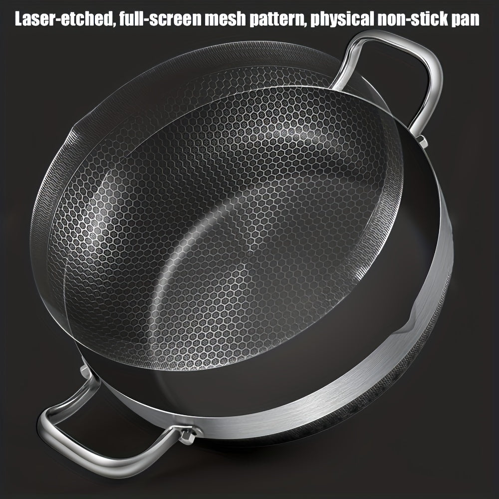 Silver Double-sided Honeycomb Frying Pan