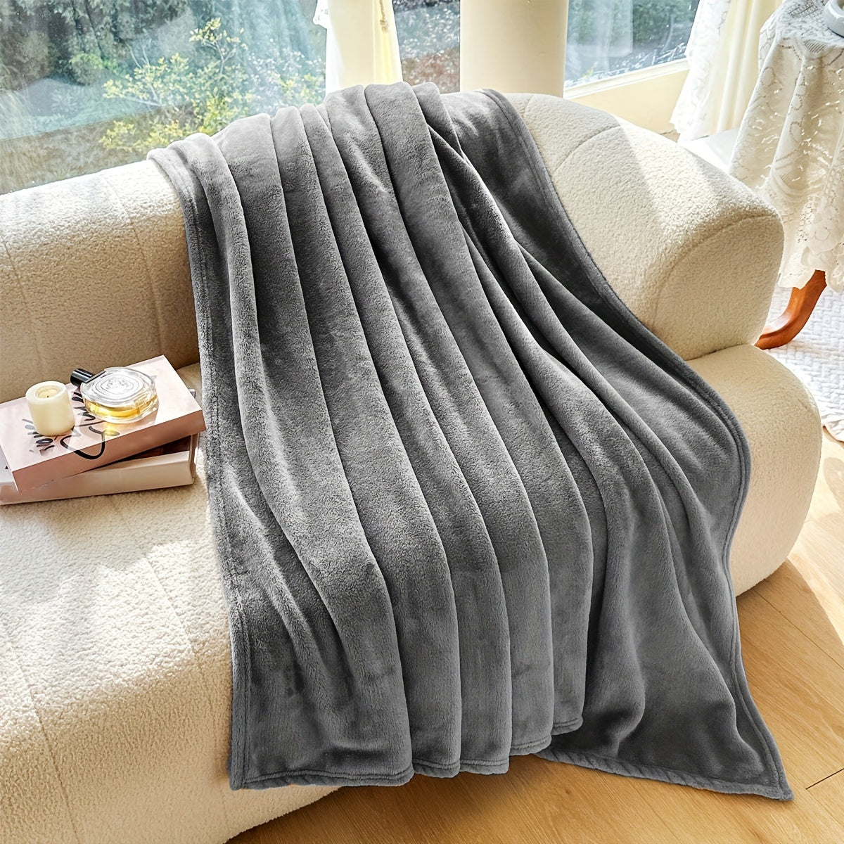 Soft and cozy fleece flannel throw blanket, perfect for keeping warm on the couch or while traveling. Luxury solid color design adds a touch of style to any bed. Easy to carry and use as a cover blanket.