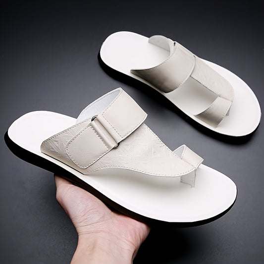 Men's bejeweled casual slides with adjustable strap, perfect for summer comfort and streetwear style. Made of lightweight PU material, suitable for everyday wear or lounging at home.