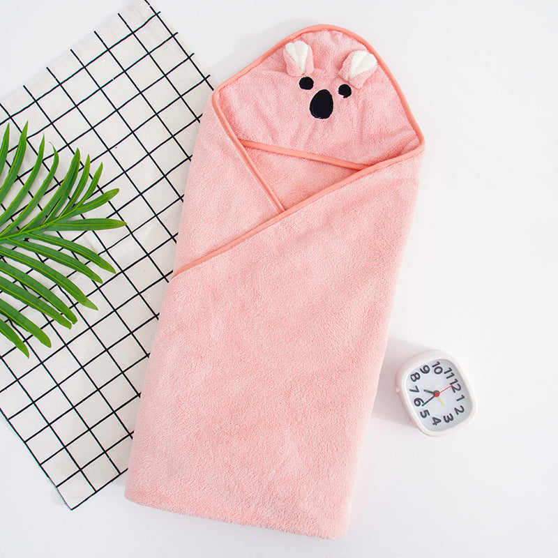 Cute Baby Koala Design Coral Fleece Bath Towel