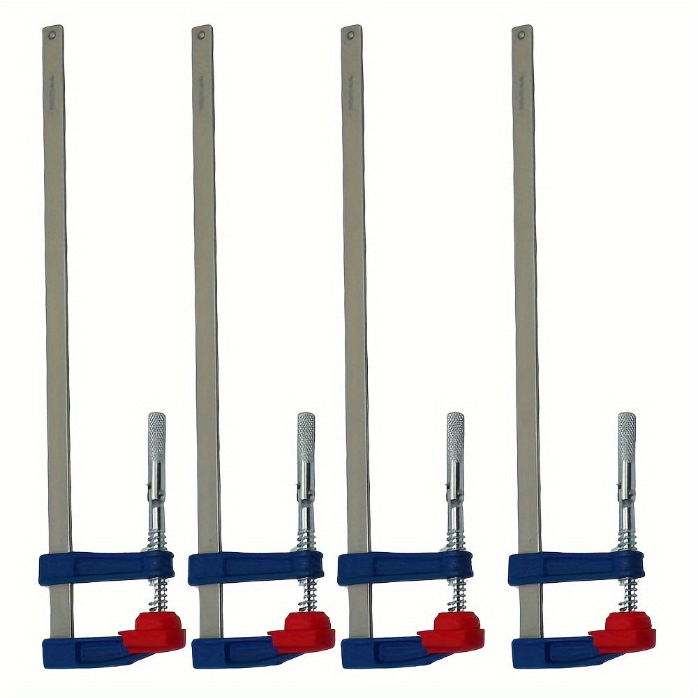 Set of 4 Brick Profile F Clamping Rods Quick Slide Wood Clamp in 6", 12", and 24" sizes.