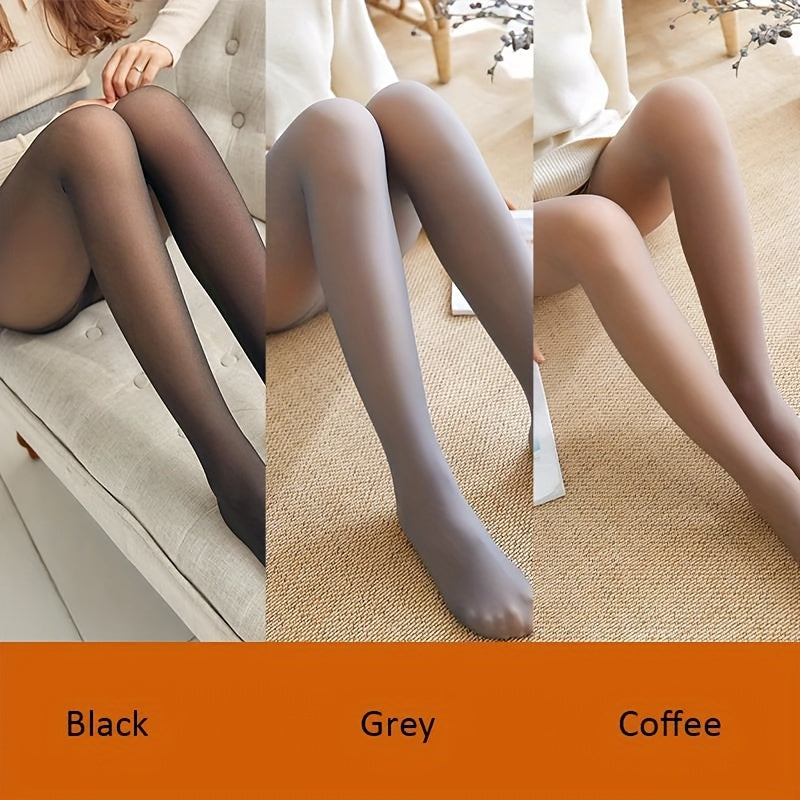 Warm, fleece-lined tights and women's stockings.