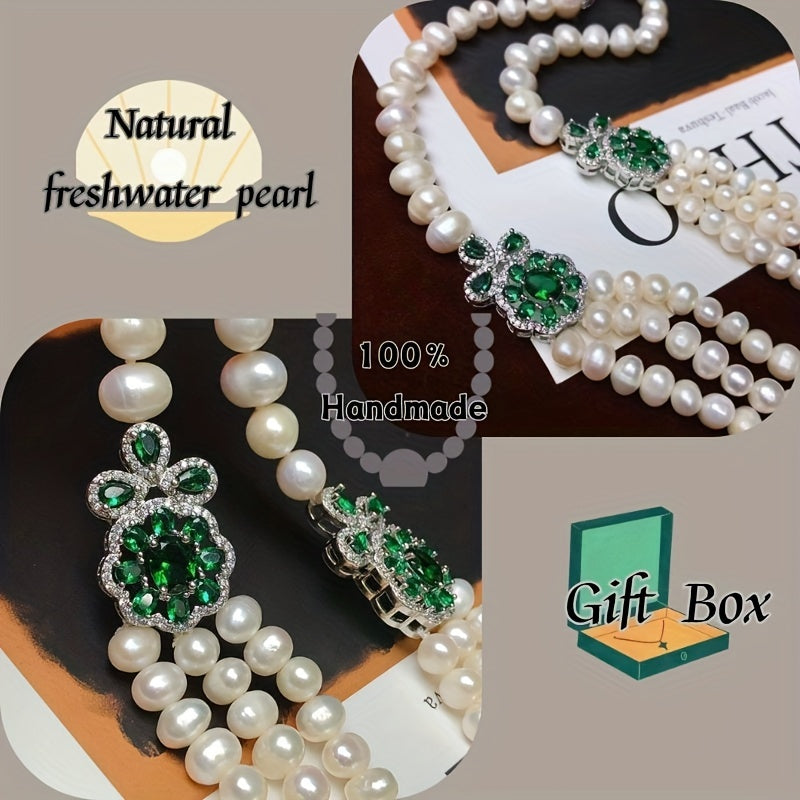 Elegant and luxurious Vintage Freshwater Pearl Necklace, perfect for everyday wear and special occasions - Comes in a beautiful Gift Box.