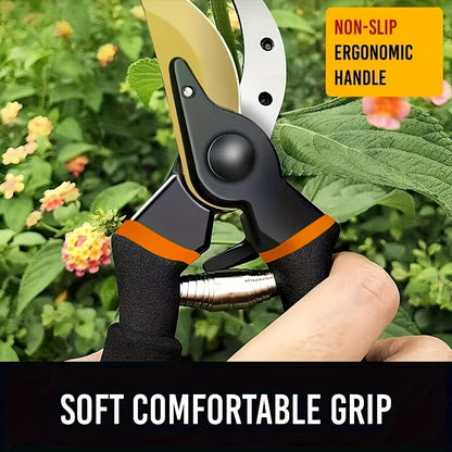 1pc Titanium Bypass Pruning Shears for Effortless Tree Trimming.