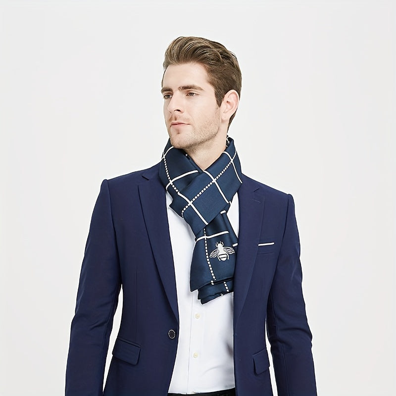 Add sophistication to your wardrobe with this stylish men's double-layered scarf. Crafted from soft polyester, this fashionable accessory is versatile enough to complement any outfit.