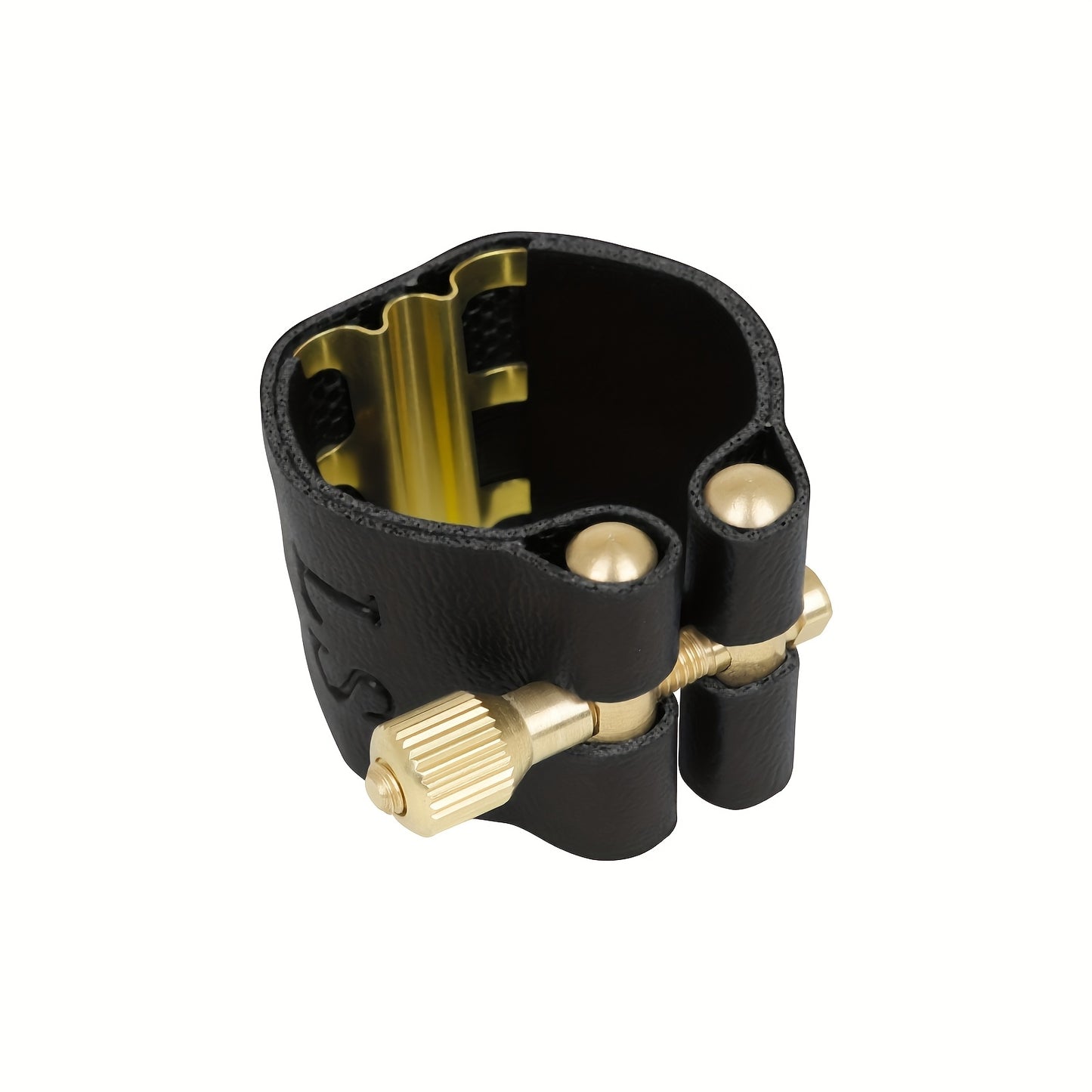 M MBAT JS04 Clarinet Saxophone Metal Clip in Black with Cap, packaged in a White Cardboard Box along with a Piccolo.