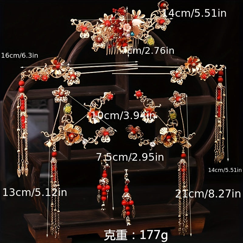 Retro Hair Stick, Hair Comb, and Earrings Set for Women's Hair Accessories