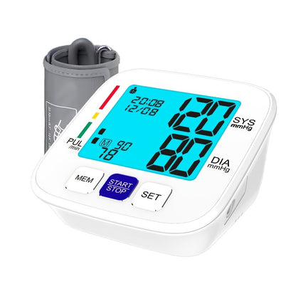 ALPHAMED Upper Arm BP Monitor with Large Display, Adjustable Cuff, 180 Memory Storage, Battery Operated - Ideal for Home Health Monitoring, Adults.