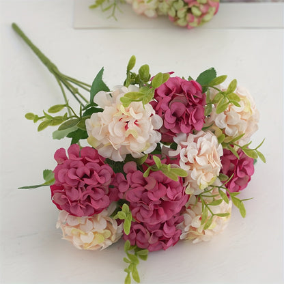 10 Head Artificial Hydrangea Bouquet for Wedding and Home Decor