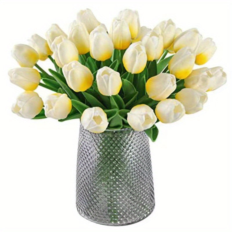 10 lifelike artificial tulips for room and home decor, weddings, offices, cafes, birthdays, and Mother's Day gifts.