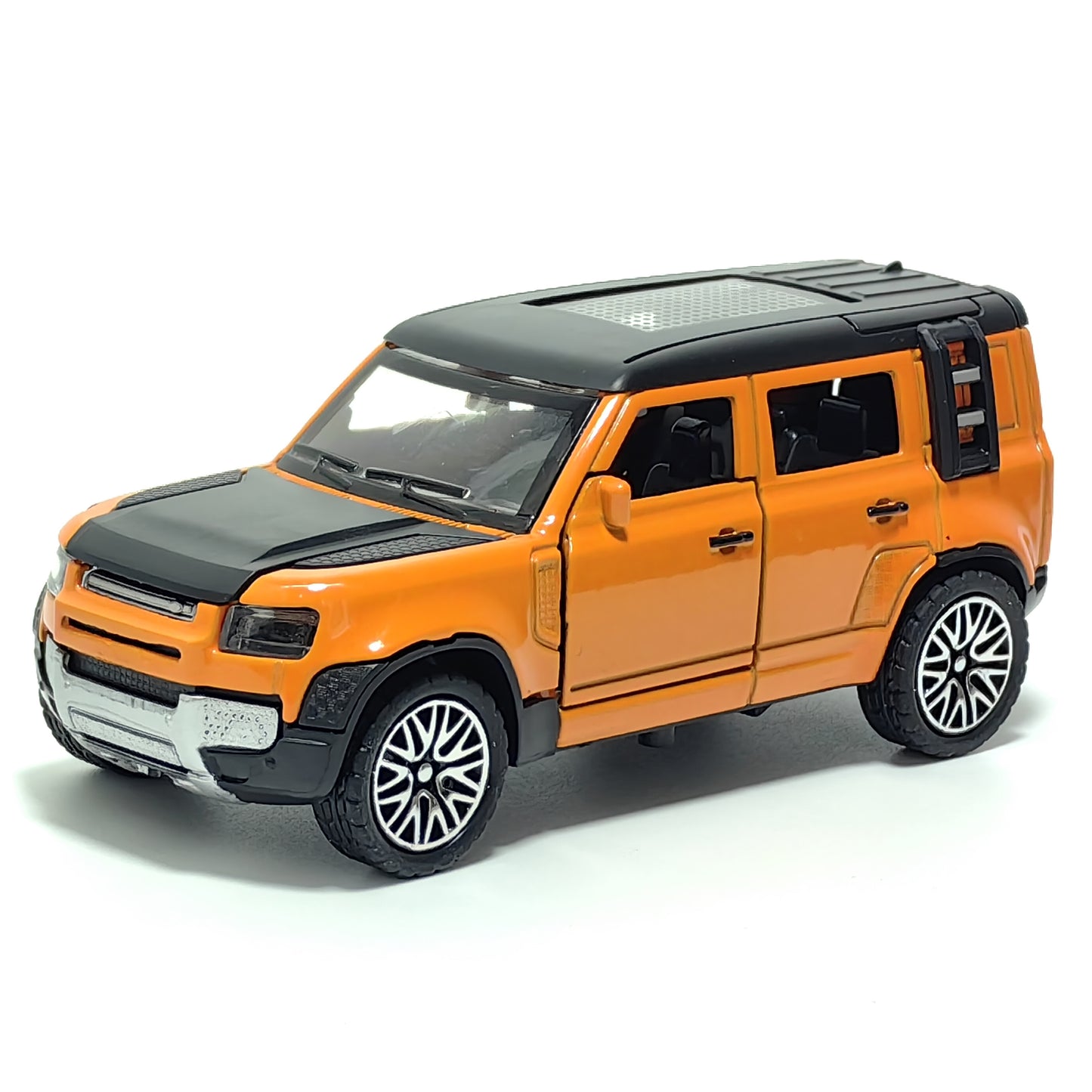 Blue and black Alloy Sports Car model with opening doors, detailed off-road vehicle toy, perfect for display and cute winter car accessory.