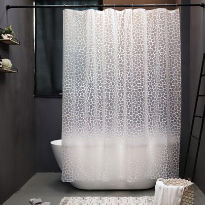 Stylish Pebble Pattern Waterproof Shower Curtain - Durable Vinyl, Easy to Clean, Available in 179.83cm x 179.83cm or 179.83cm x 78.7"