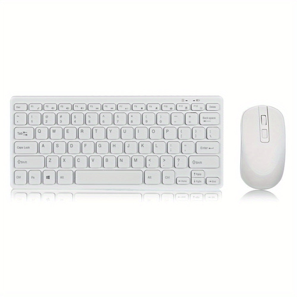 Ergonomic Chocolate Wireless Keyboard and Mouse Set, 2.4GHz Optical, Slim Design, ABS Material, Non-Wireless, for Personal Computer - No Charging Function, Battery-Free.