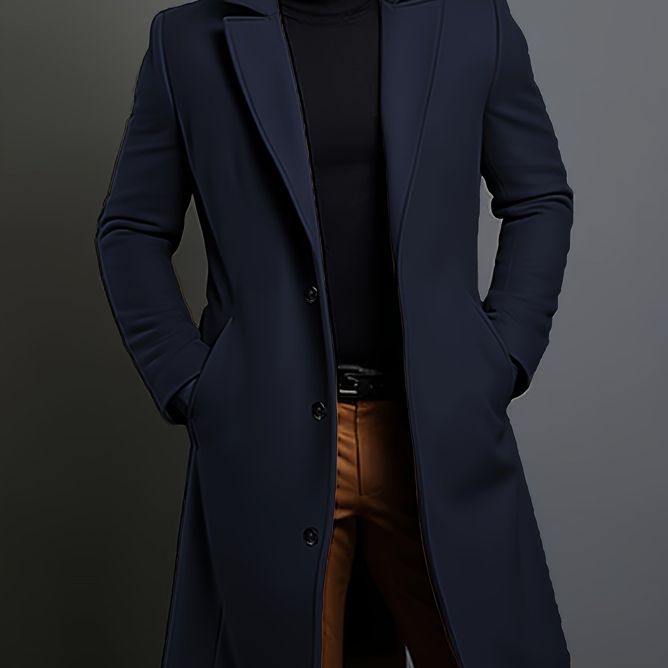 Men's classic fleece blazer with notch lapel, slant pockets, ideal for casual and business wear in fall/winter. Skin-friendly, hard-wearing material.