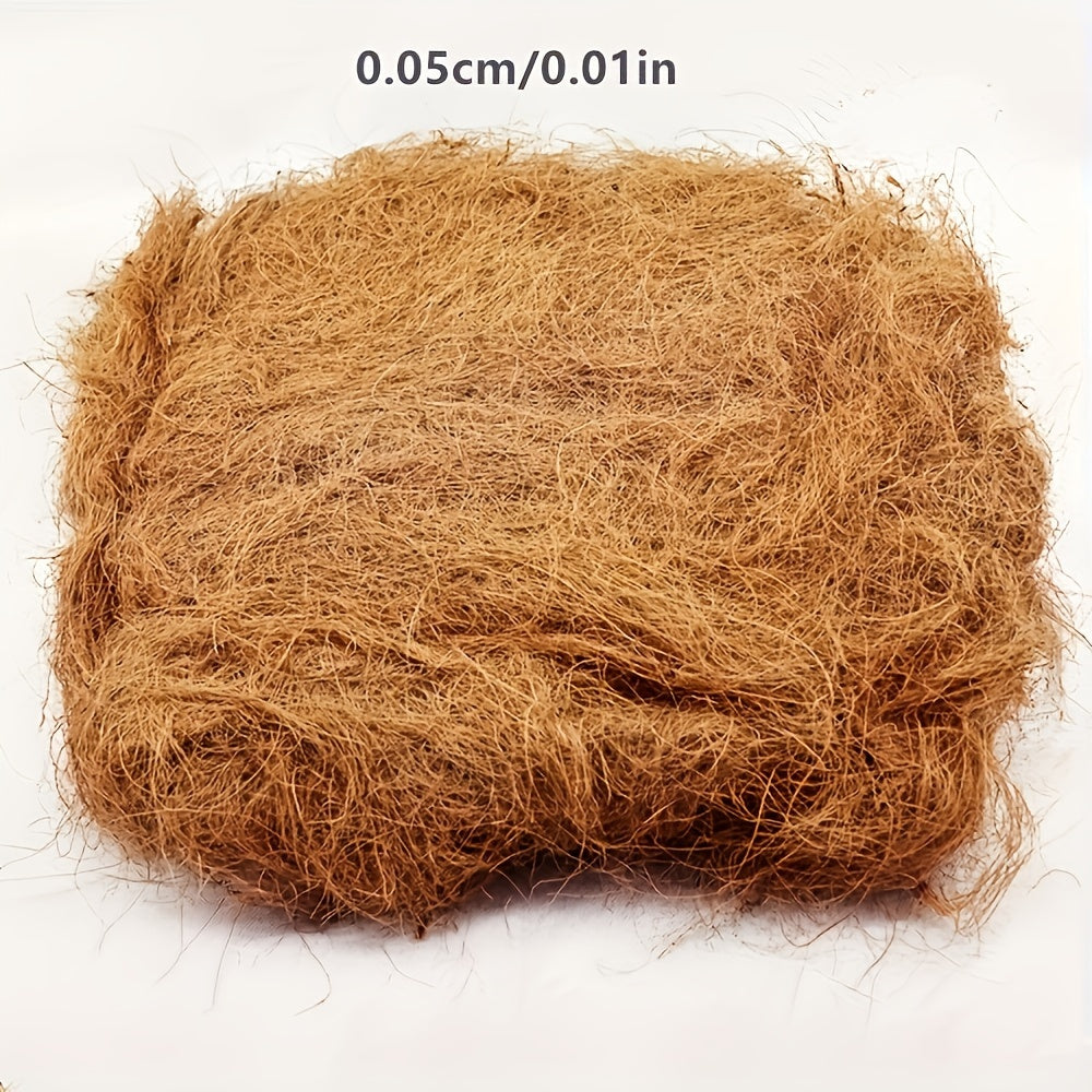 100g of natural coconut fiber for bird nests, green plants, and DIY crafts, perfect for bird supplies and projects.