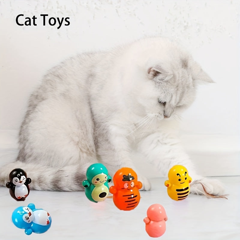 10/20 cat rolling toys in various styles, durable plastic, interactive, no electricity needed.