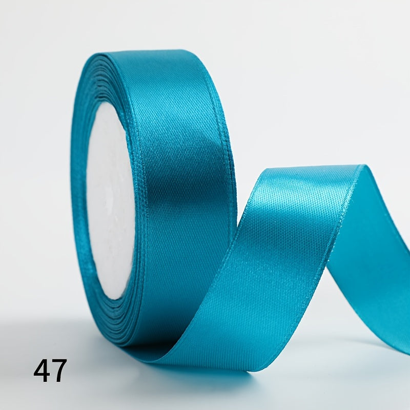 1 piece of 2.5cm wide, 25 yards long satin ribbon for gift wrapping, wedding decoration, car silk ribbon, baking, and webbing.