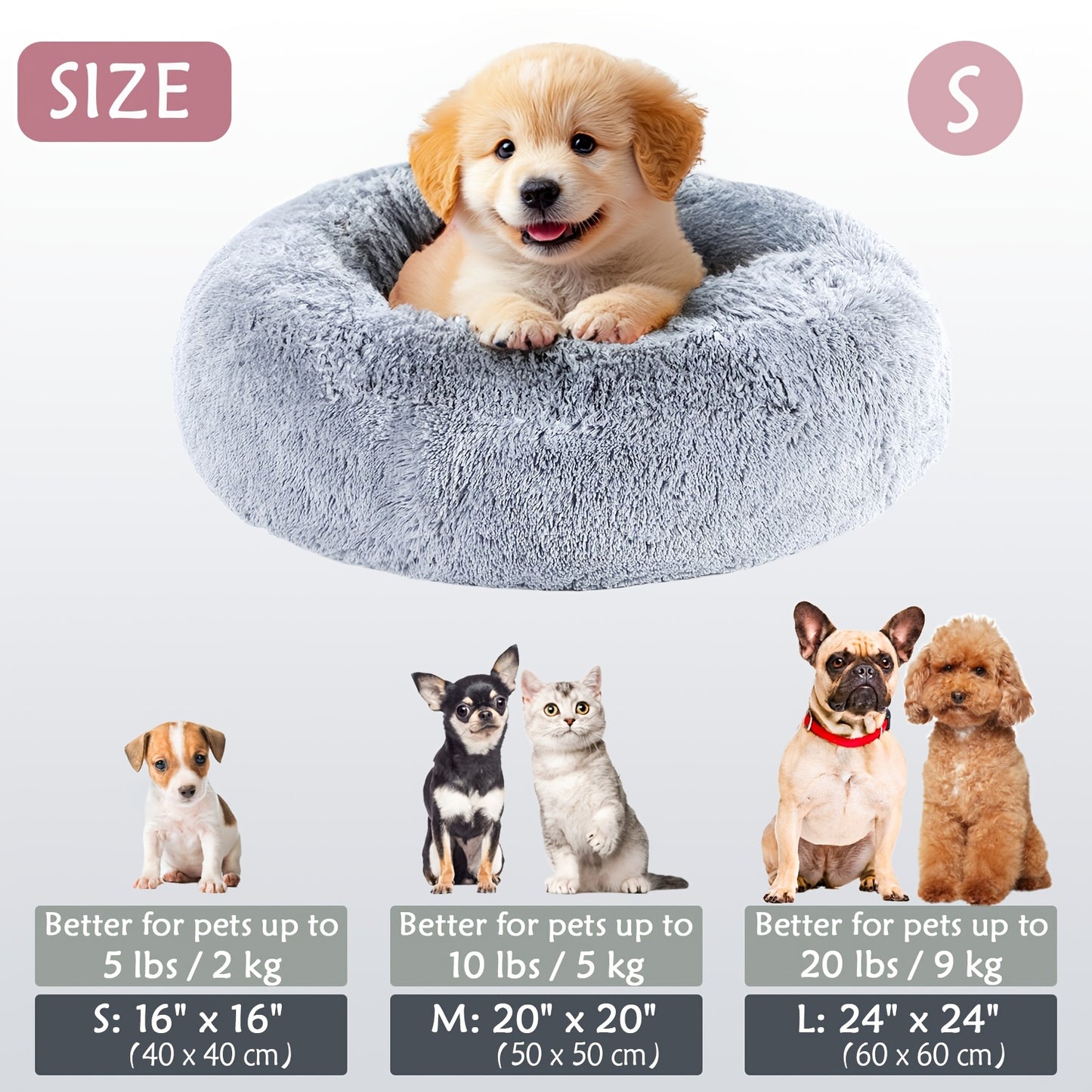 Cozy round pet bed for dogs, ideal for autumn and winter indoor sleeping.