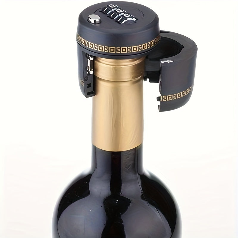 WeluvFit Secure Bottle Lock features a 3-digit combination cap, made of durable ABS plastic with a lever mechanism, in black and golden colors, suitable for standard bottles.