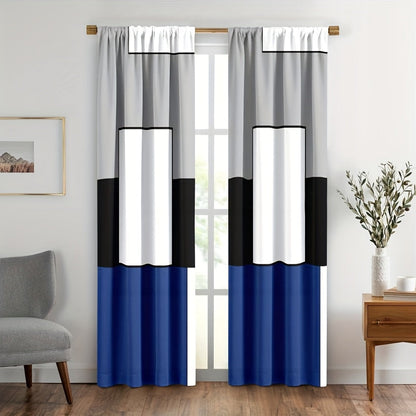 Set of 2 Plaid Pattern Curtains, Stylish Window Drapes for Bedroom and Living Room, Perfect Home Decor