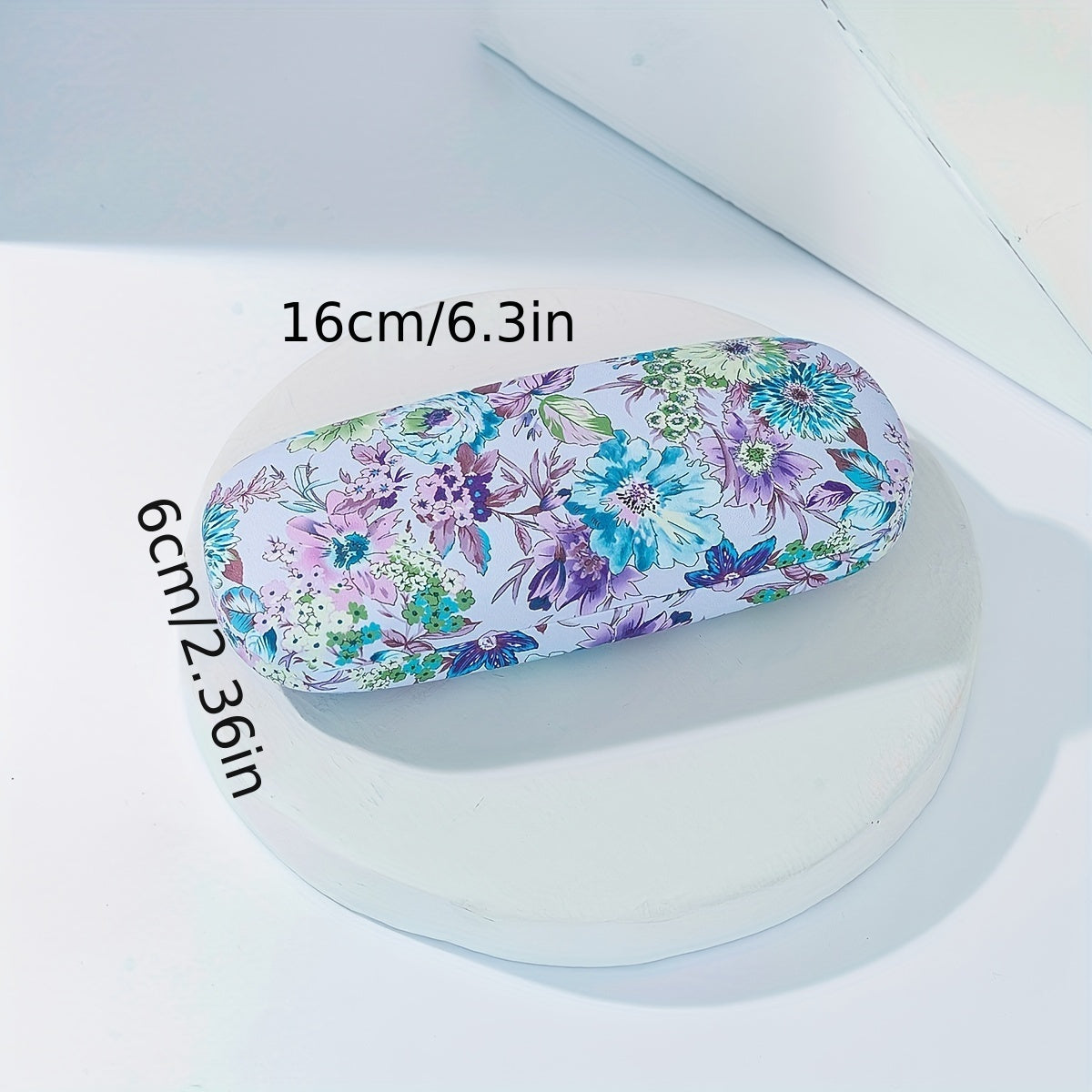 Set of 2 Eyeglass Cases: Floral design with 1 foldable case and 1 metal hard case for glasses storage.