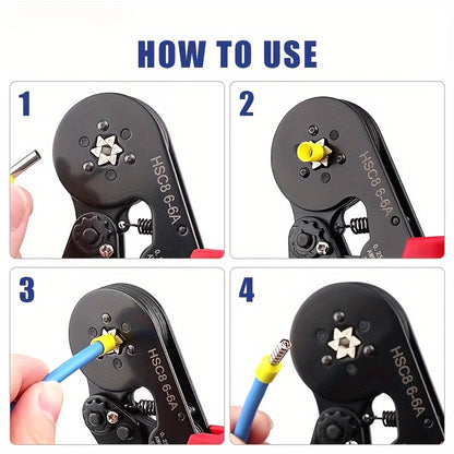 Crimping kit includes 300pcs-1200pcs single box VE tubular crimp terminals and pliers for cable electrical connectors, insulated wire connections.