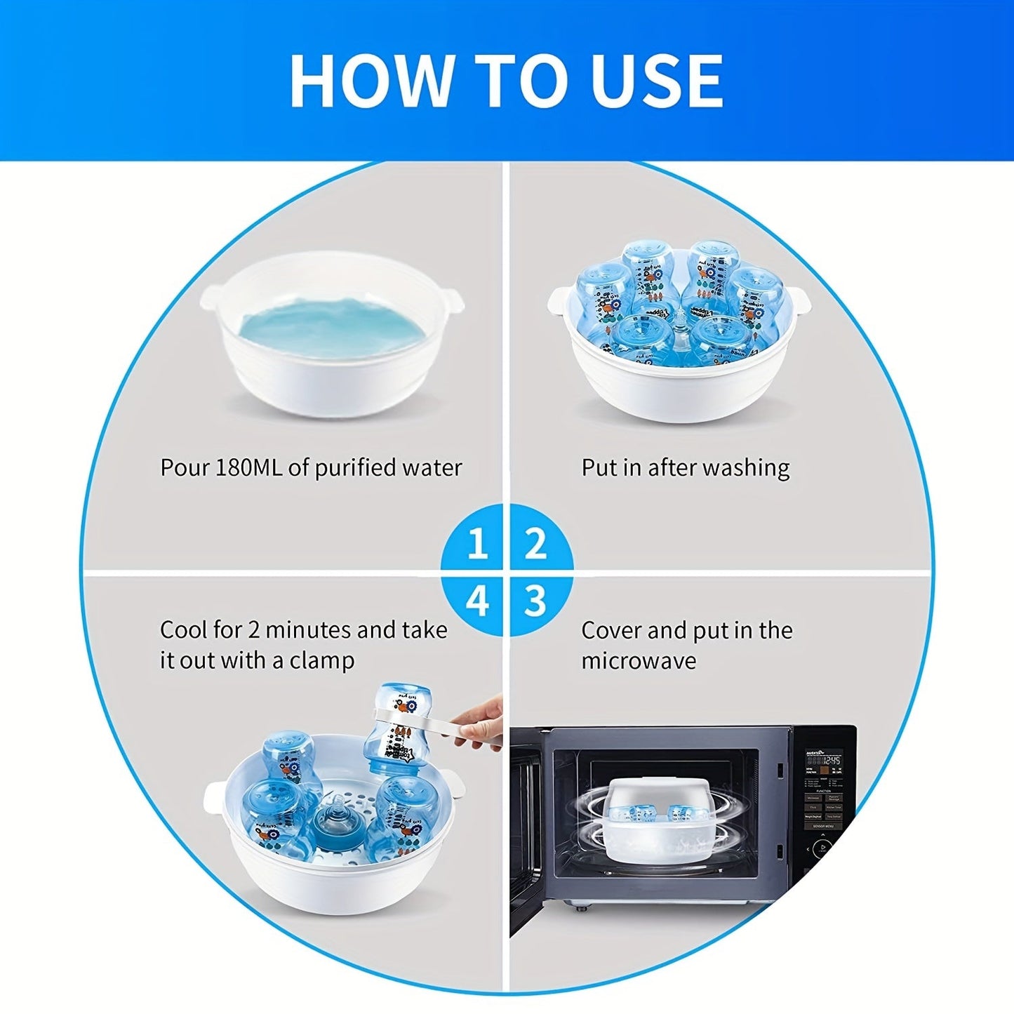 Microwave Steam Sterilizer for Bottles, Disinfection Box - Perfect Gift for Halloween, Christmas, and Thanksgiving Day.