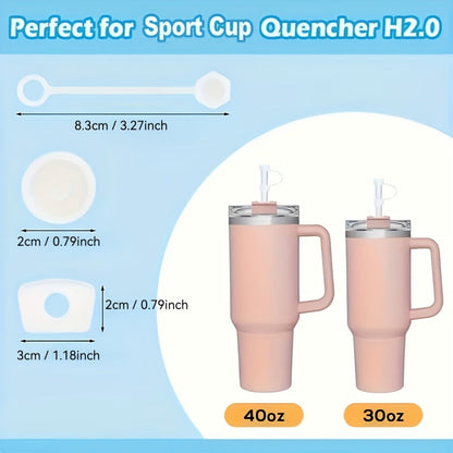 The Silicone Spill-Proof Set includes 6 pieces, ideal for both kitchen and home use. Features leak-proof straw caps and spill stoppers for added convenience.