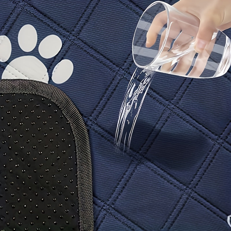 2 navy blue & gray paw washable dog pee pads - reusable, highly absorbent & odor-controlling pet training mats, non-slip for home & travel use. Fits all dog sizes.