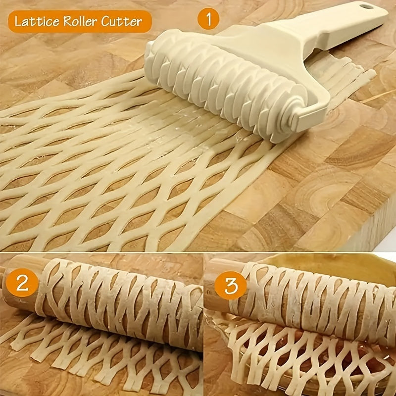 Pizza pastry lattice roller cutter for DIY baking, 18cm/7.08in.