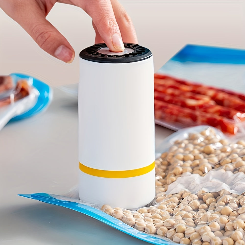 The JKUOO Electric Vacuum Sealer Machine is a 3-in-1 device with a handheld pump. Made of durable ABS material, it features USB charging and an 800mAh lithium battery for convenient use. The machine operates automatically with 3.7W of power and includes