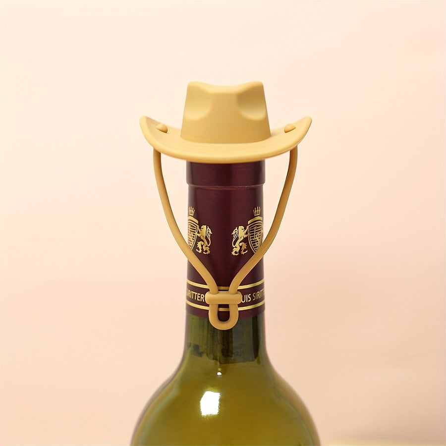 Silicone cowboy hat bottle sealer for festive spirits, perfect for holidays and celebrations.