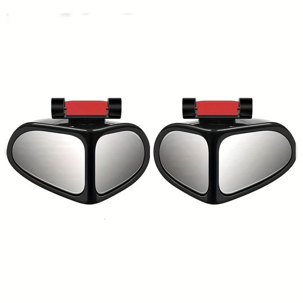 2-Pack of adjustable blind spot mirrors for cars with universal fit, wide angle view, HD clear glass. Suitable for trucks, SUVs, sedans.