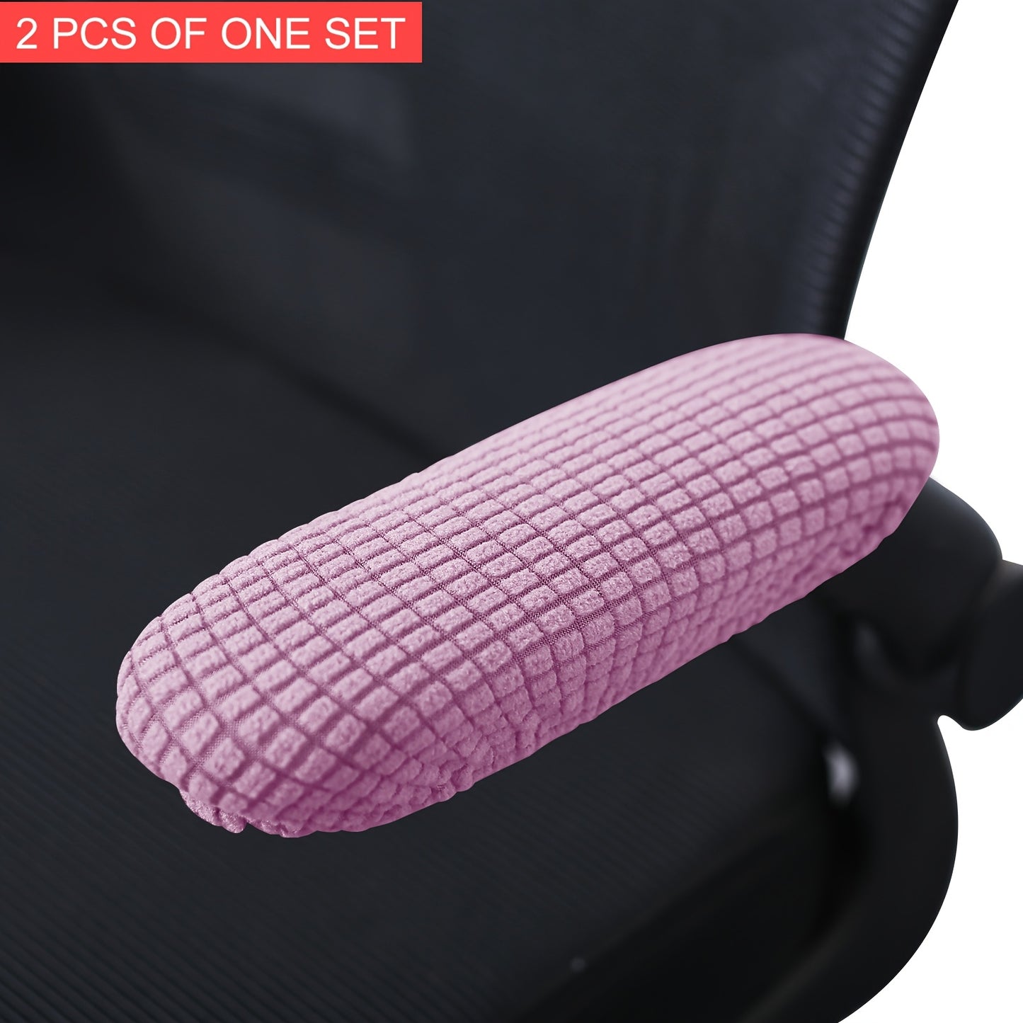 2-Pack T-Cushion Armchair Slipcovers made of stretchable polar fleece fabric. Machine washable with elastic-band closure. Polyester & spandex blend. Protects chairs from scratches & stains.