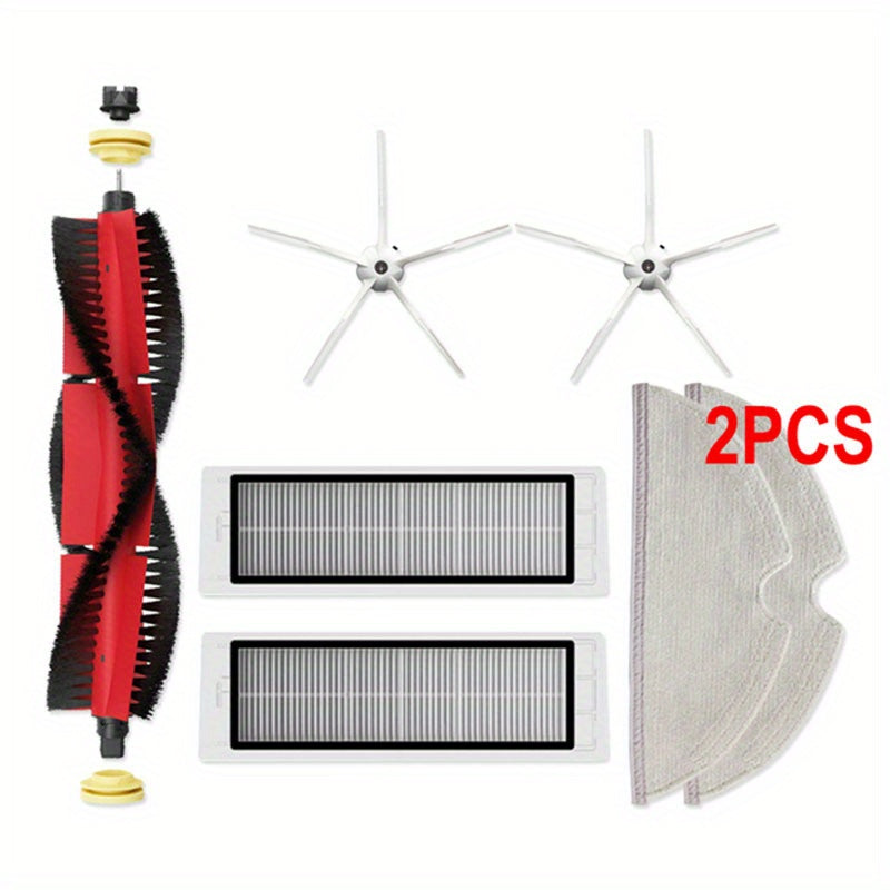 Enhance the cleaning performance and longevity of your Roborock S5 S502-00 S502-02 S5 Max S6 S6 MaxV S6 Pure E4 E5 robot vacuum with this set of spare parts, including a main side brush, Hepa filter, and mop.