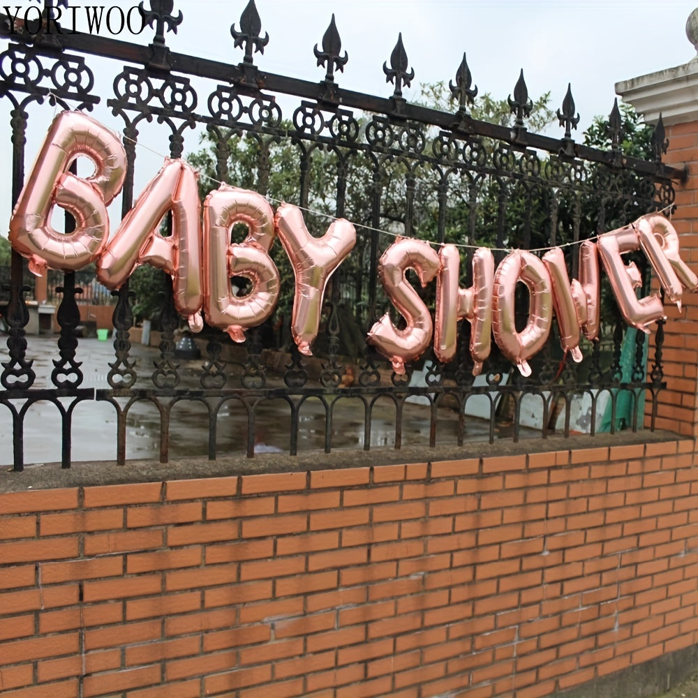 40.64cm Baby Shower Balloon Banner featuring "It's A Boy", "It's A Girl", and "Oh Baby" Foil Balloons for Gender Reveal Party.