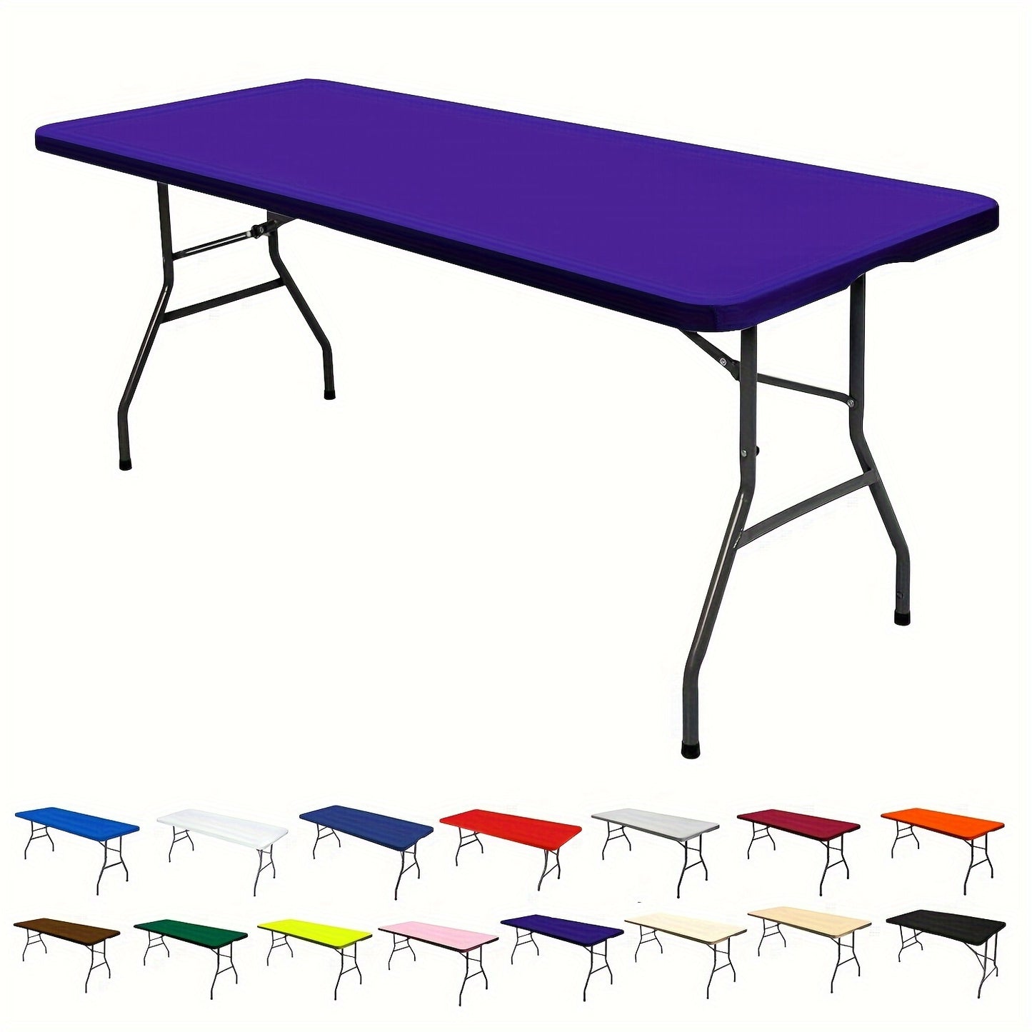 Polyester half pack stretch table cover for Christmas parties, suitable for indoor and outdoor use.