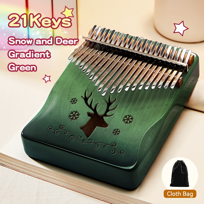 Easy-to-learn 21-tone Thumb Piano Kalimba for beginner girls, perfect birthday gift and popular internet celebrity musical instrument.