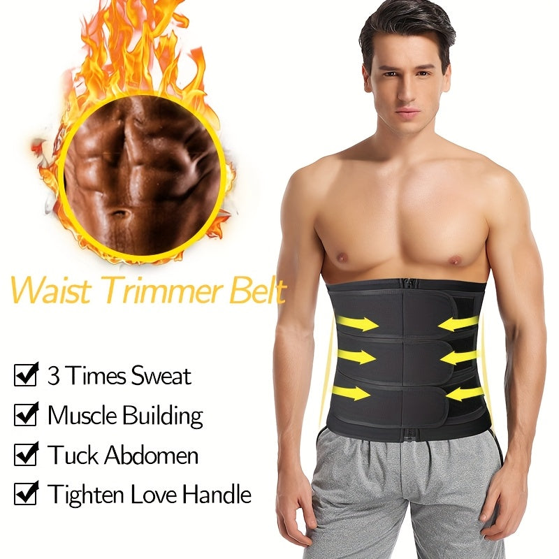 Men's waist trainer to reduce abdomen size and shape body, trim belly and sweat.