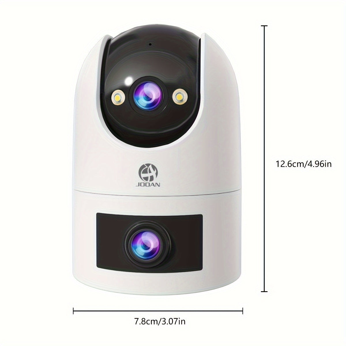 Introducing the JOOAN 1296p FHD PTZ Camera, a state-of-the-art security monitor equipped with dual-lens technology, 2-way audio, auto-tracking, wall hanging capabilities, smartphone app control, and both 2.4G and 5G WiFi compatibility. This camera is USB