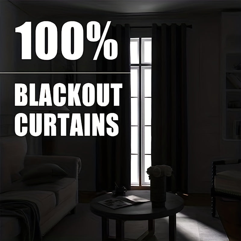 100% opaque blackout curtains, with a layer of lining included, 2 pieces.