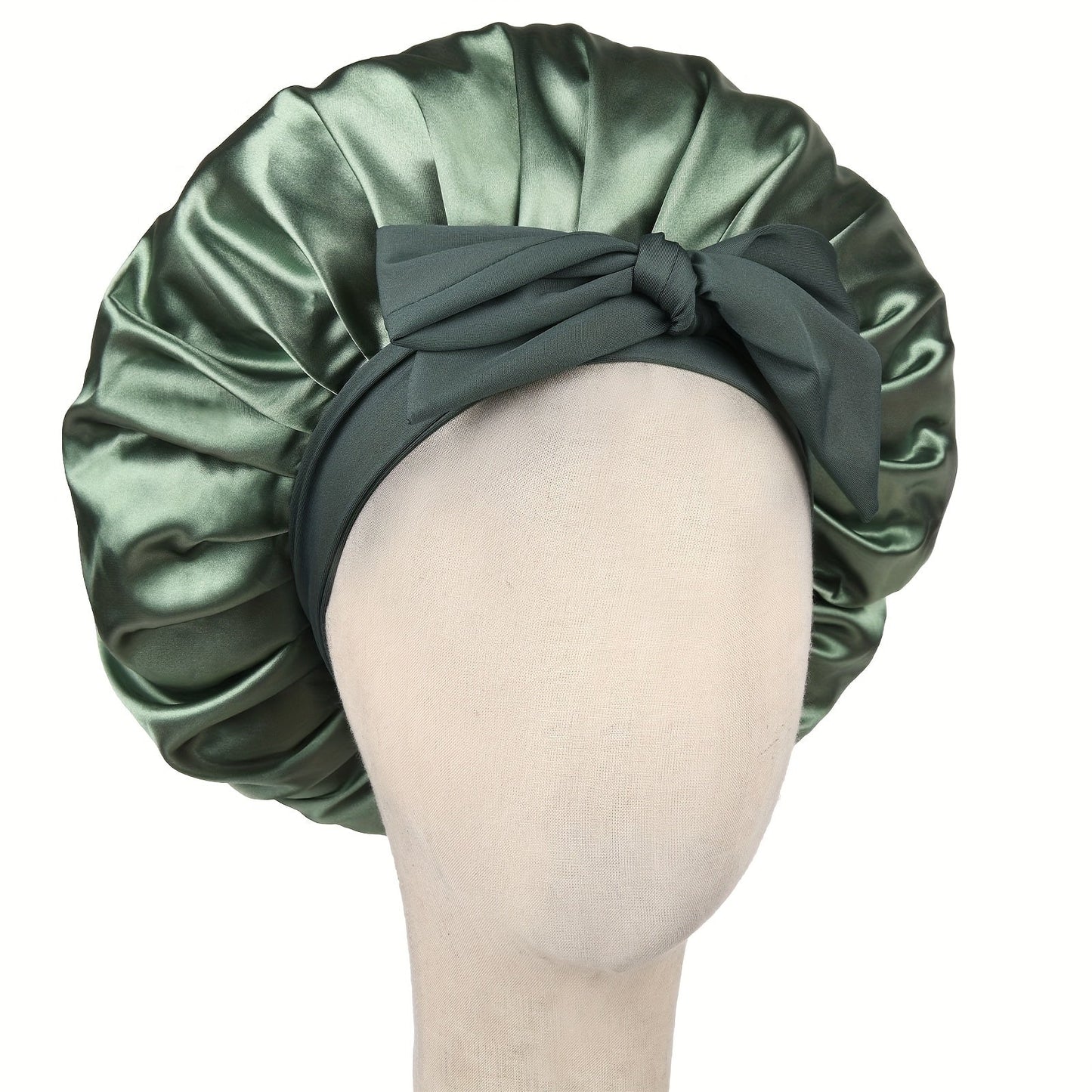 Satin Bonnet Silk Sleep Cap Adjustable Headwear with Tie Band - Perfect Christmas Gift for Women and Men