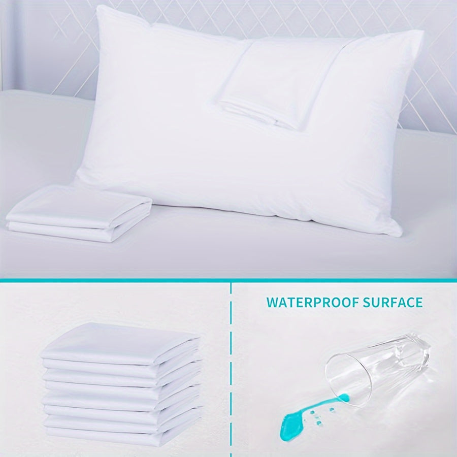 Waterproof and stain-proof pillow protector made from solid color pillowcase and full towel cloth.