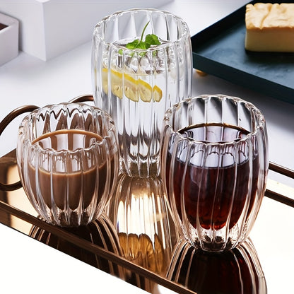 Handcrafted from high borosilicate glass, these 4 double-layer cups are heat-resistant, insulated, and resistant to thermal shock. Ideal for coffee, milk, breakfast, and cold drinks.