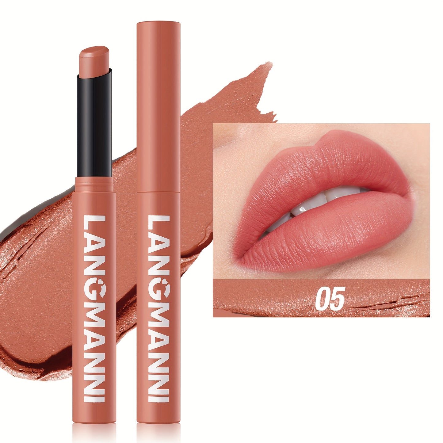 Smooth Velvet Matte Lipstick, Moisturizing, Easy to Apply with Natural Shine.